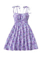 Women's Floral Print A-Line Mini Dress | Backless Mid Waist Summer Dress