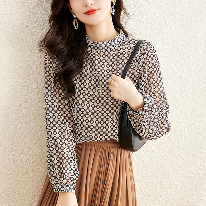 Loose Belly-covering Chiffon Shirt Top