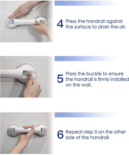 2 X SAFETY SUPPORT HAND RAIL HANDLE BAR GRIP GRAB SUCTION BATH BATHROOM SHOWER