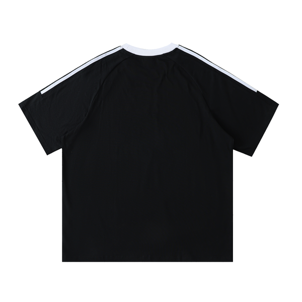 Contrast Tape Crewneck Cotton T-Shirt