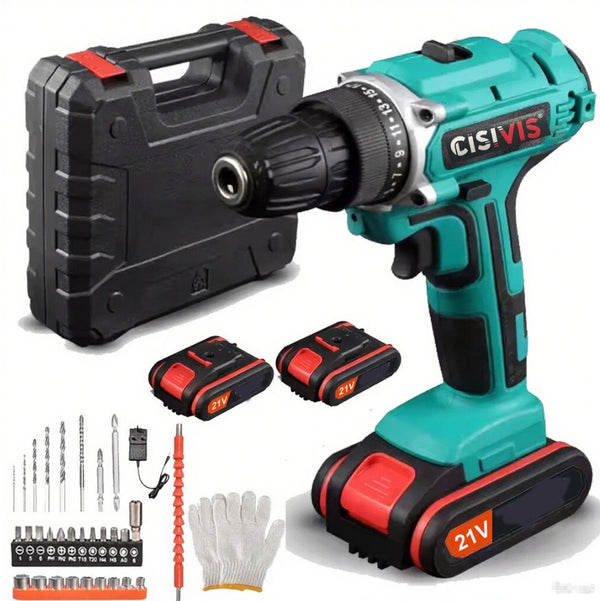 21V Cordless Drill Kit with 2 Batteries
