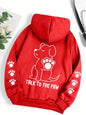 Funny Dog Cartoon Printed Hoodie Women's Warm