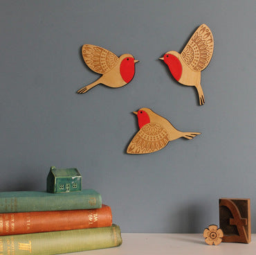 Wooden Flying Bird Wall Hanging Pendant