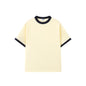 Contrast-color Short-sleeve Crew Neck Spliced Color