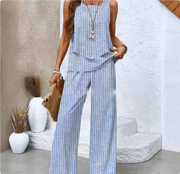 Womens Sleeveless Vest And Pants suits