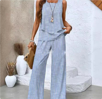 Womens Sleeveless Vest And Pants suits