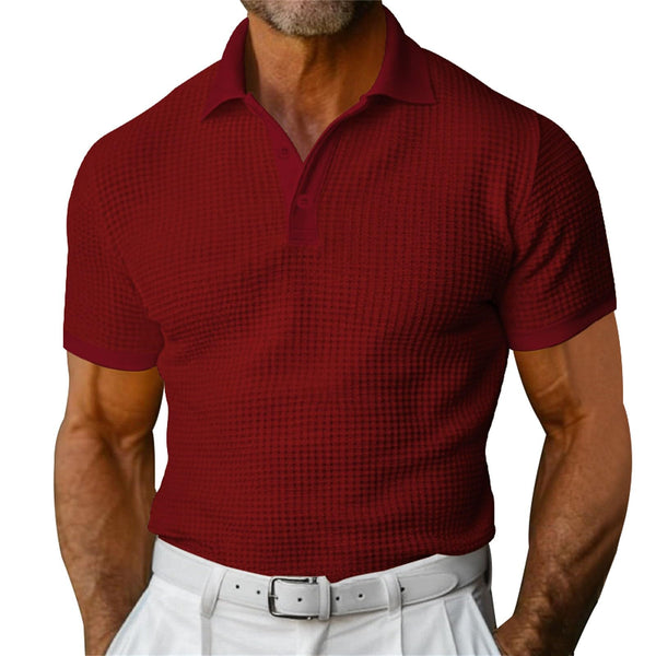 Polo à manches courtes gaufré homme