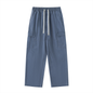 Drawstring Waist Straight-Leg Cargo Pants 300GSM