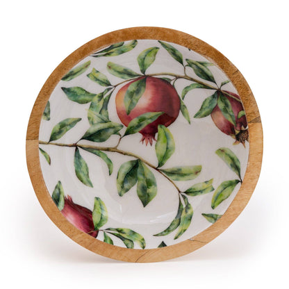 Pomegranate Mango Wooden Bowl 24cm