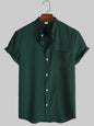 Men's Casual Solid-Colored Shirt With Stand-Up Collar