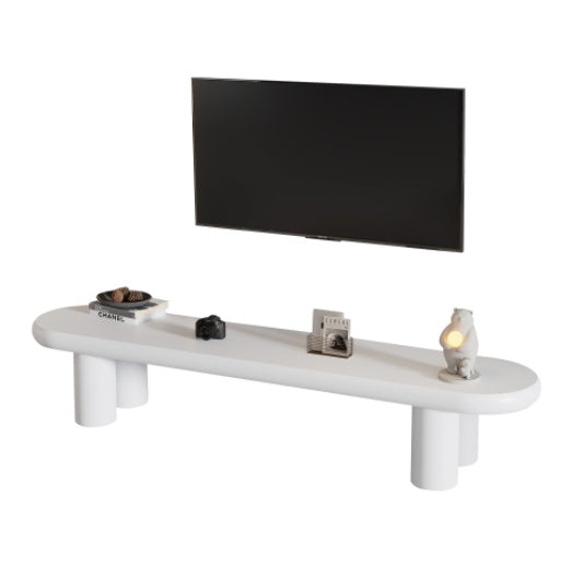 White Painted TV Stand Cabinet For TV Up To 70 Inch, TV Unit TV Console Table, Wooden Entertainment Center For Living Room, Dining Room, Bedroom