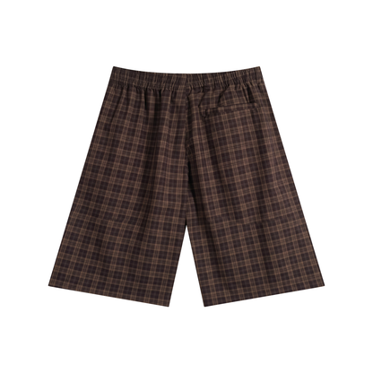 Unisex Plaid Wide Leg Shorts 130GSM