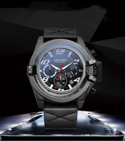 Montre à quartz multifonctionnelle chronographe MEGIR