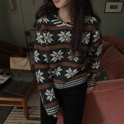 Red Hooded Sweater Winter Women's