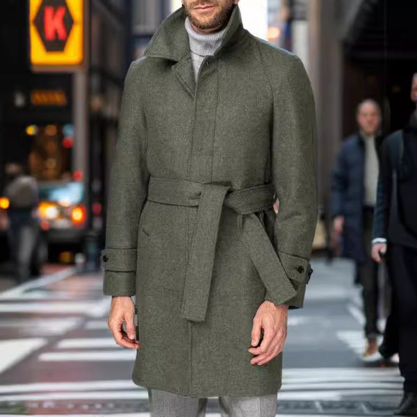 Manteau en laine à manches raglan pour homme