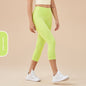 Women's Solid-Colored High-Waist Cropped Sports Fitness Pants
