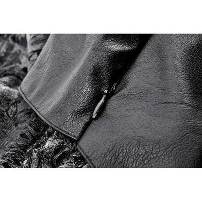 Jupe gothique Dark in Love Elandra avec ourlet mouchoir en dentelle superposée noir anthracite