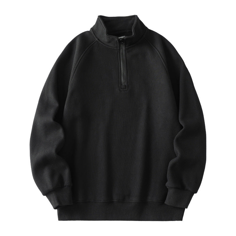 Mens Stand-collar Fleece Sweatshirt