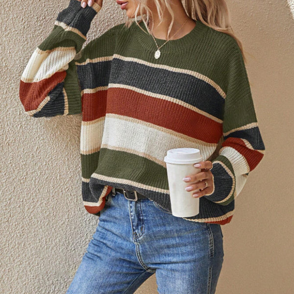 European And American Autumn And Winter Round Neck Sweater Women's Lazy And Loose Classic