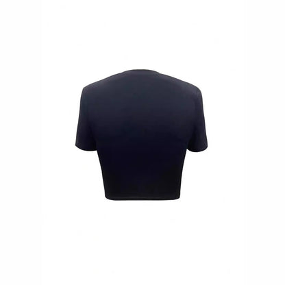 Women's All-match Letters Printed Solid Color Short Sleeve