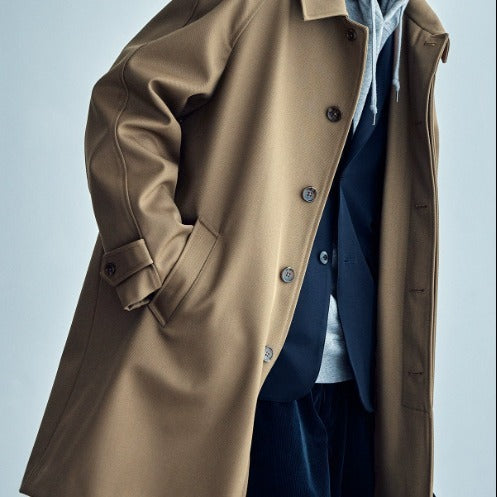 Wool Profile Trench Coat Raglan Sleeve