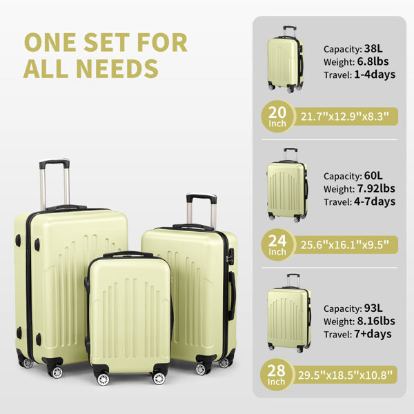 3-Piece ABS & PC Luggage Set