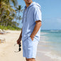 Men's Linen Hooded Casual Set - Loose & Breathable