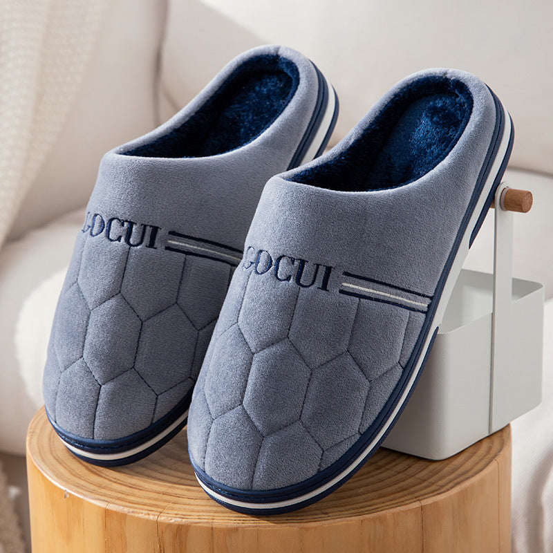Pantoufles en coton pour hommes Grande taille Plateforme chaude pour la maison