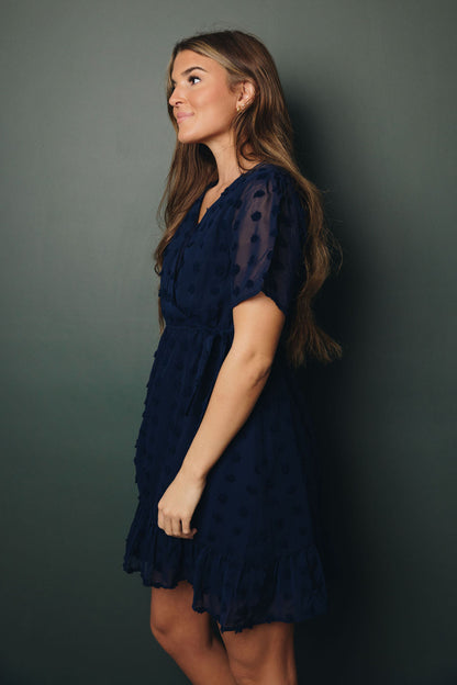 Robe portefeuille Georgie à pois suisses