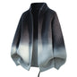 Men's Gradient Zip-Up Stand Collar Knit Sweater