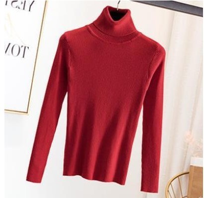 Tight pullover turtleneck sweater for women - Stuffs & Savers