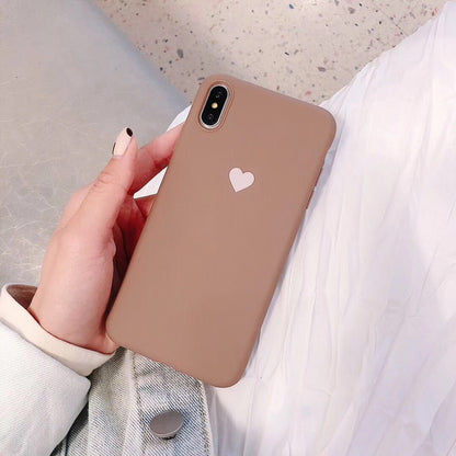 Love solid color phone case