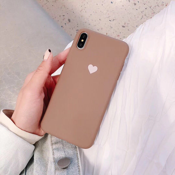 Love solid color phone case