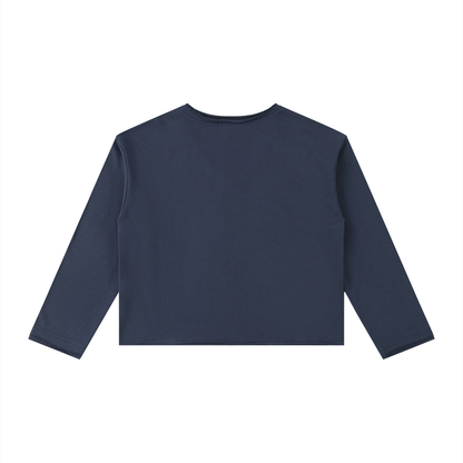 Women's Raw Hem Long Sleeve T-Shirt 310GSM