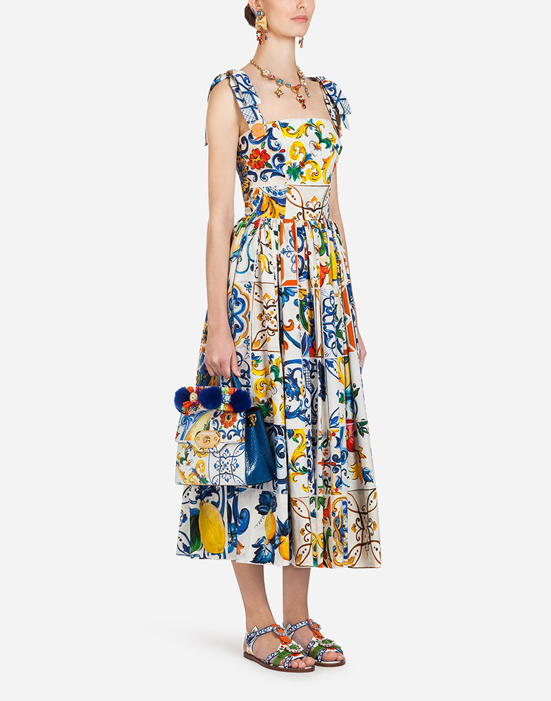 Retro suspender dress
