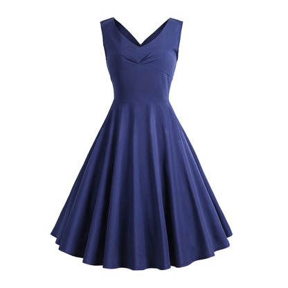 Retro Printed Maxi Sleeveless Dress Women
