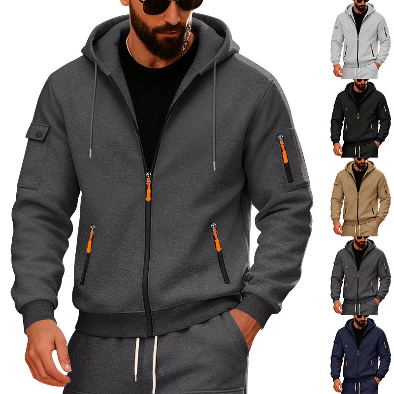 Men's full zip loose hoodies