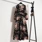 Womens Long-Sleeve Crew-Neck Base-Layer Waist-Cinching Slimming Dress