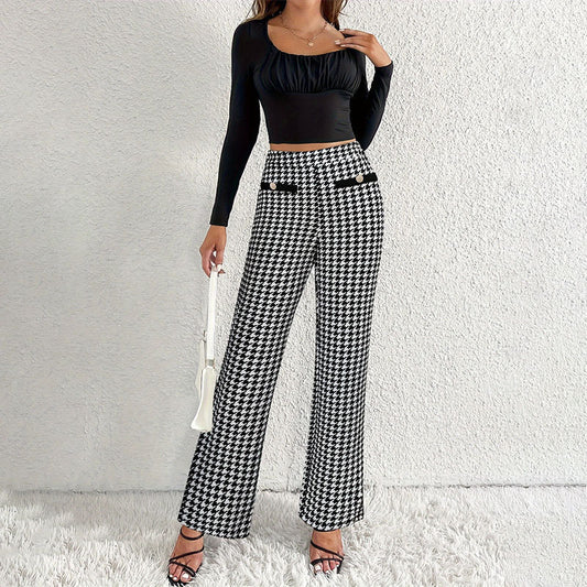 Straight Wide Leg Pants Trousers