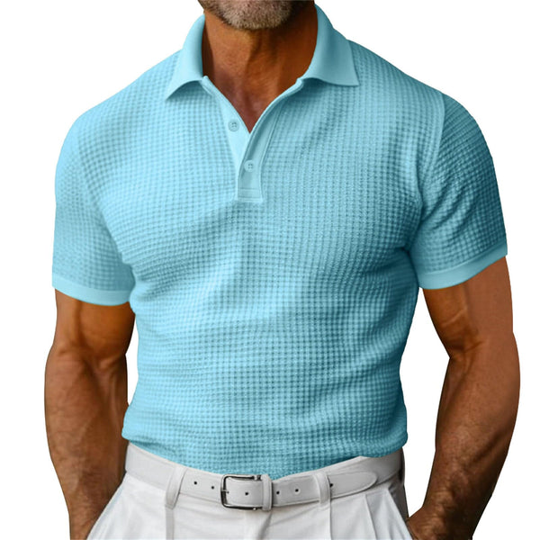 Polo à manches courtes gaufré homme