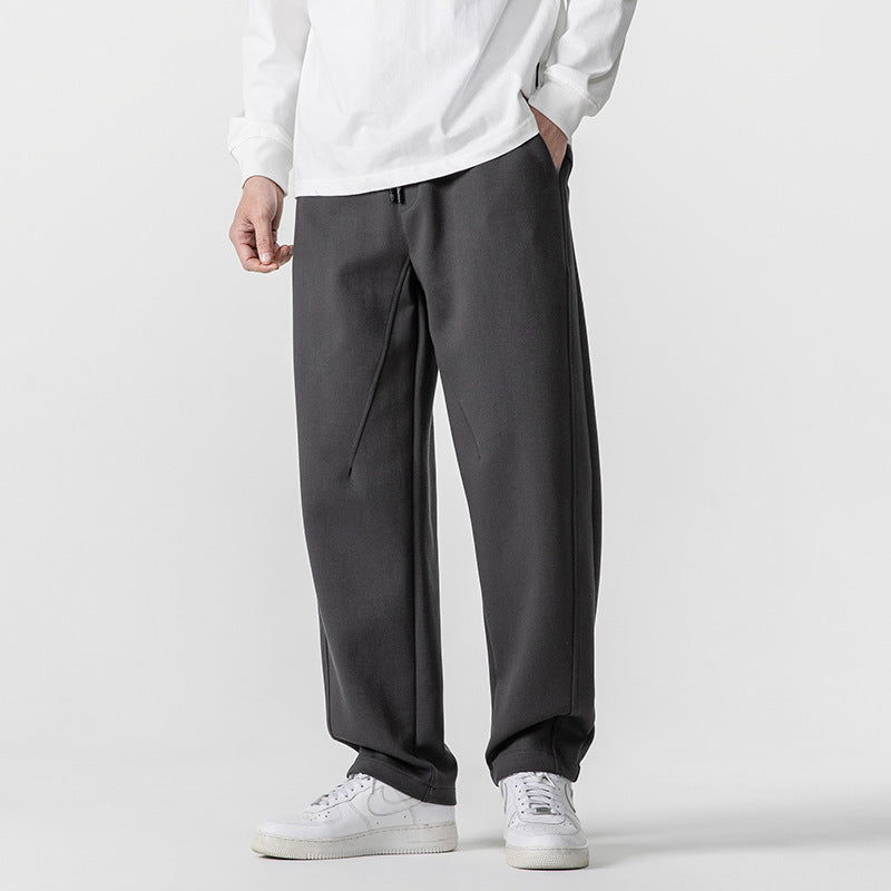 Elastic Waist Drawstring Sweatpants - Loose Fit