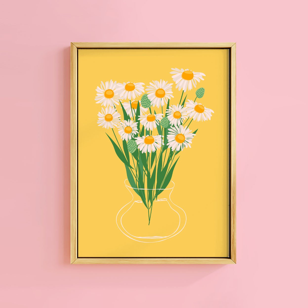 DAISY BUNCH IN GLASS VASE PRINT