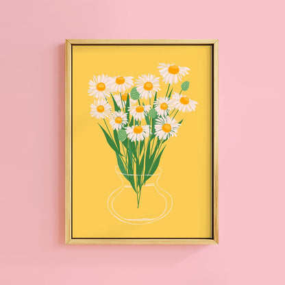 DAISY BUNCH IN GLASS VASE PRINT