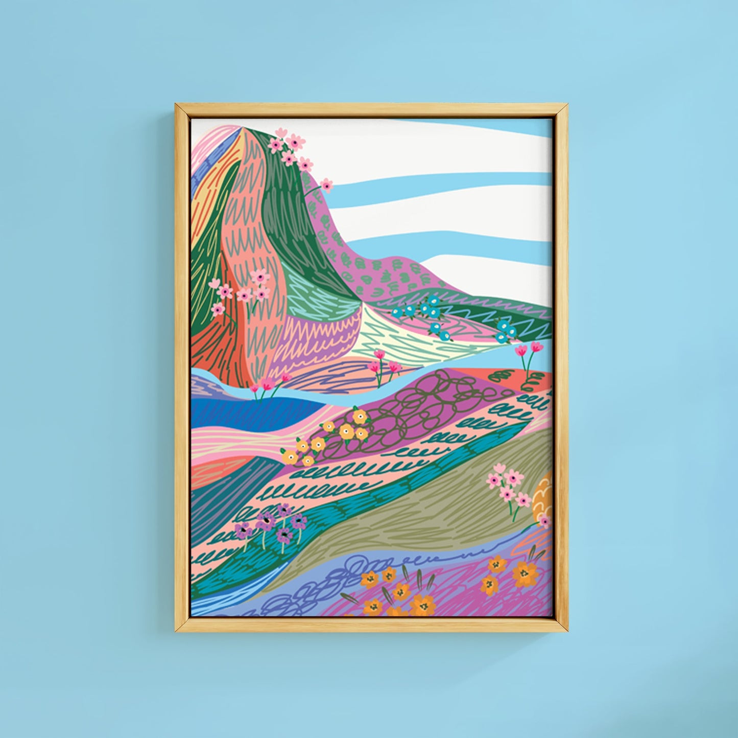 PATCHWORK MEADOW MOUNTAINS PRINT