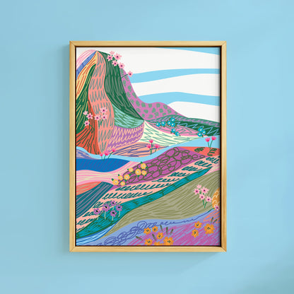 PATCHWORK MEADOW MOUNTAINS PRINT