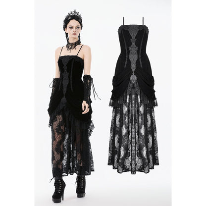 Robe longue en velours et dentelle « Vampiress Royal » Dark in Love