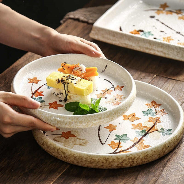 Creative Ceramic Minimalist Flat Plate Dinner Plate - Stuffs & Savers