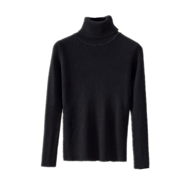 Tight pullover turtleneck sweater for women - Stuffs & Savers