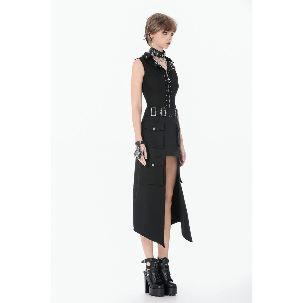 Dark in Love Gilet Corset Punk clouté à lacer