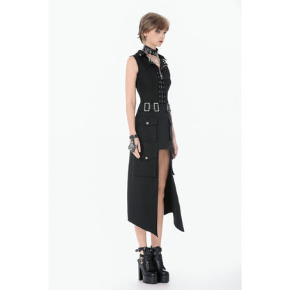Dark in Love Gilet Corset Punk clouté à lacer